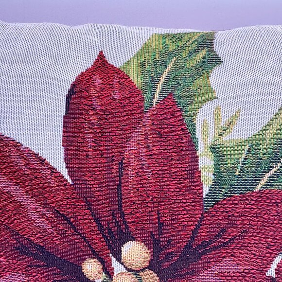 Mohawk Home Poinsettia Icon Holiday Decorative Pillow Set 17"x17" Tapestry USA - Picture 4 of 12